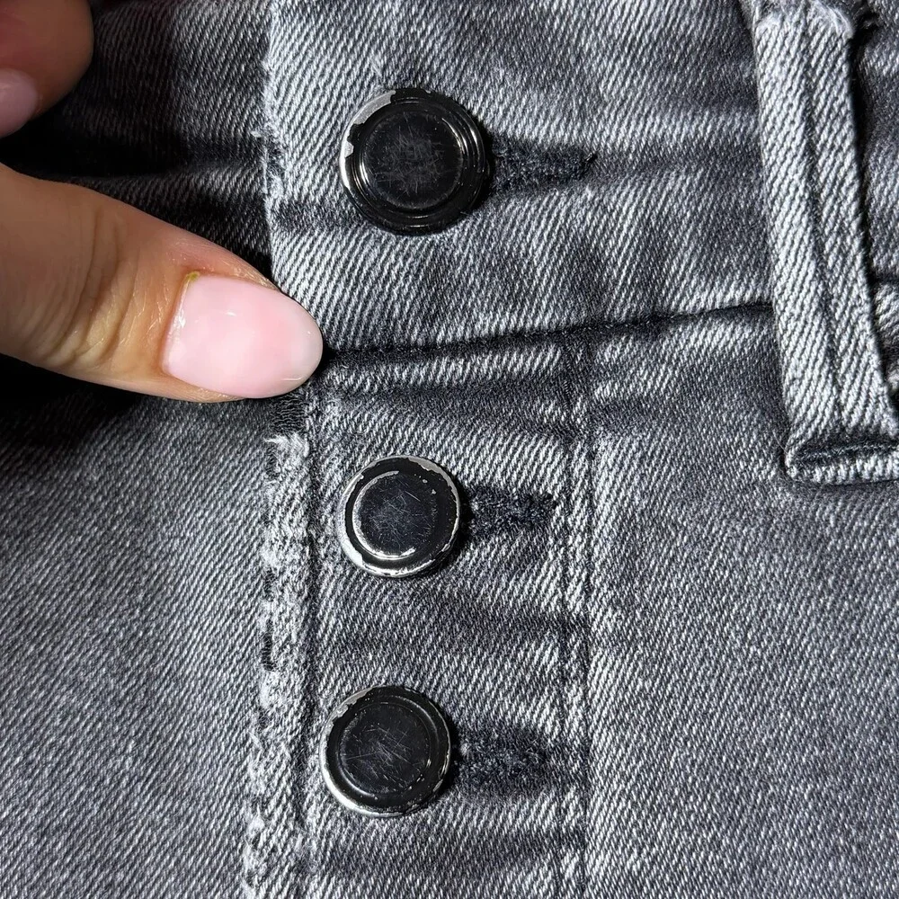 Good American High‎ Rise Skinny Jeans Women’s 6 Gray Button Fly Stretch